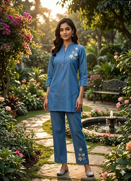 FF Soft Premium Denim Fabric Co Ord Set Collection